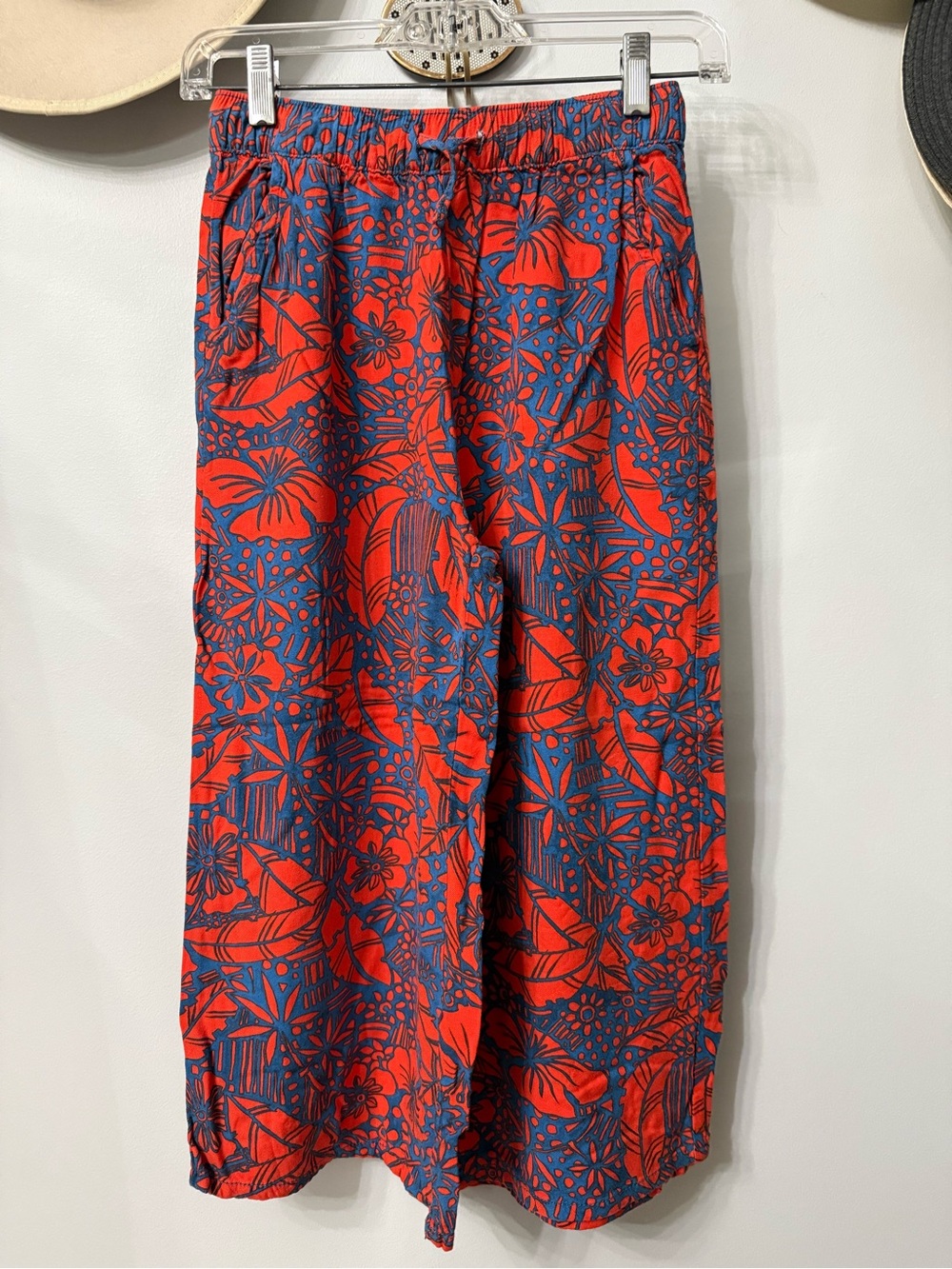 Treasure & Bond Red and Blue Floral Casual Kids Pants